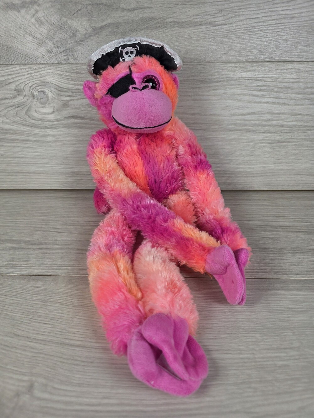 The Petting Zoo Pirate Plush Pirate Monkey w Pink and Purple Colors, 20" SU25